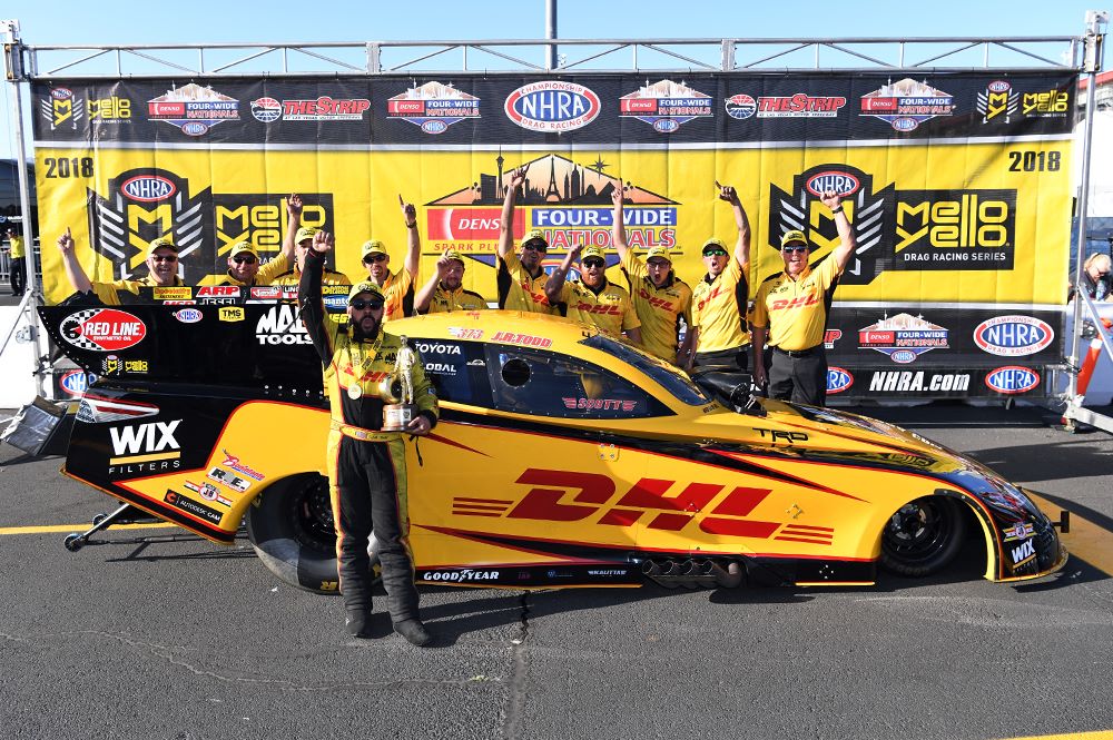 J.R. Todd in his Red Line-equipped Camry Funny Car